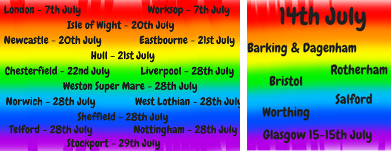 Pride dates July 2018