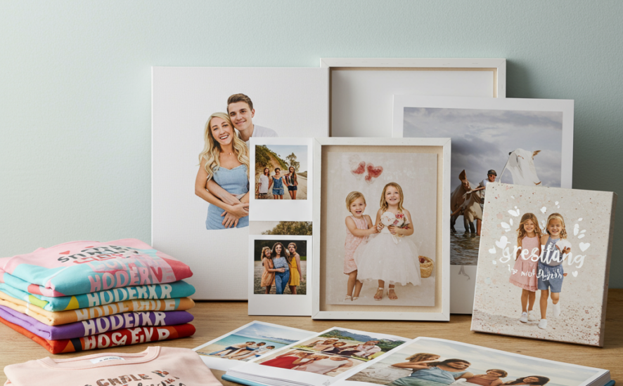 Collection of Bags of Love custom products on a table